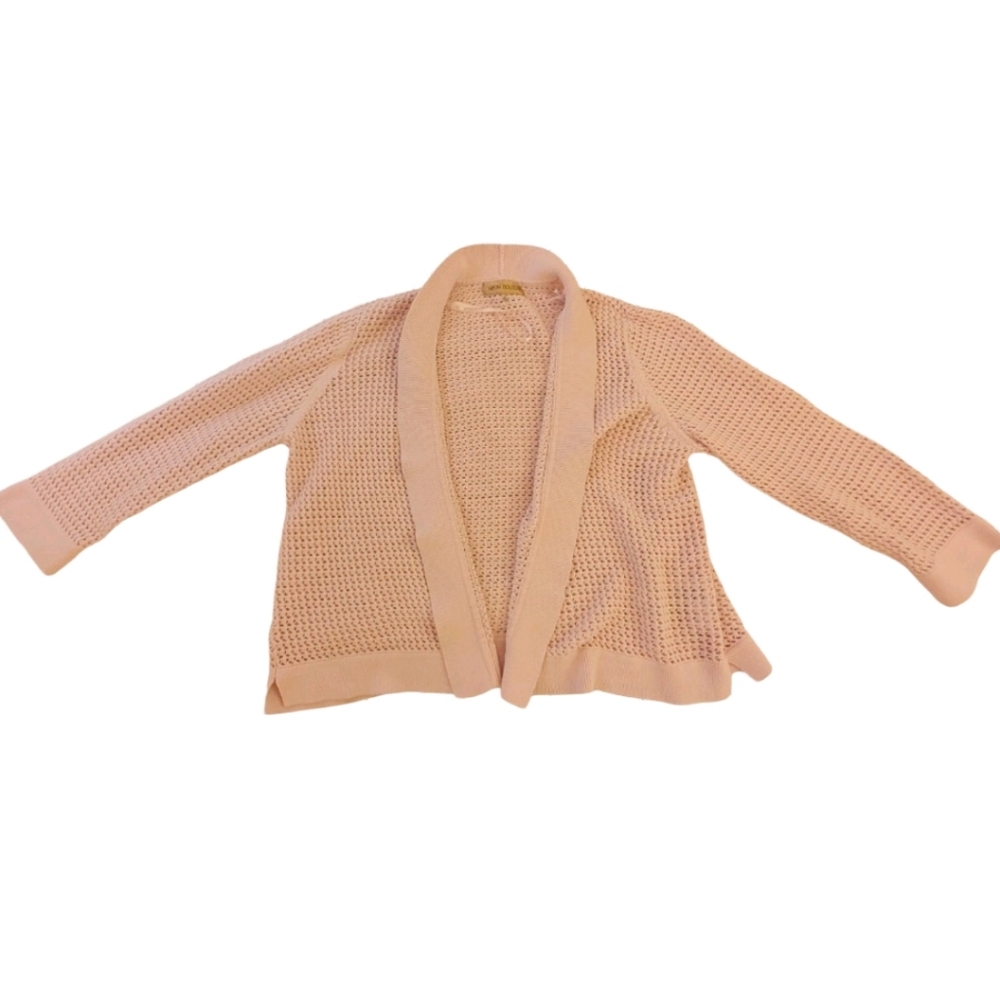 Nipon Boutique Womens Vintage‎ Ballerina Pink Button Front Knit Cardigan 3XL